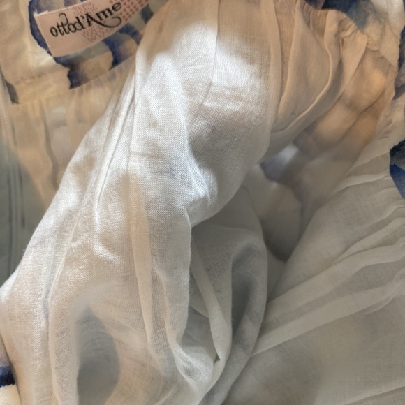 Ottod’ame made in Italy - Painterly blue and white cotton skirt - Picture 5 of 7